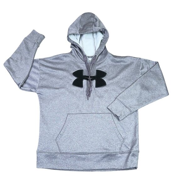 Under Armour Tops - Under Armour Hoodie Womens Small Purple Cold Gear Loose Pullover Fleece Chenille